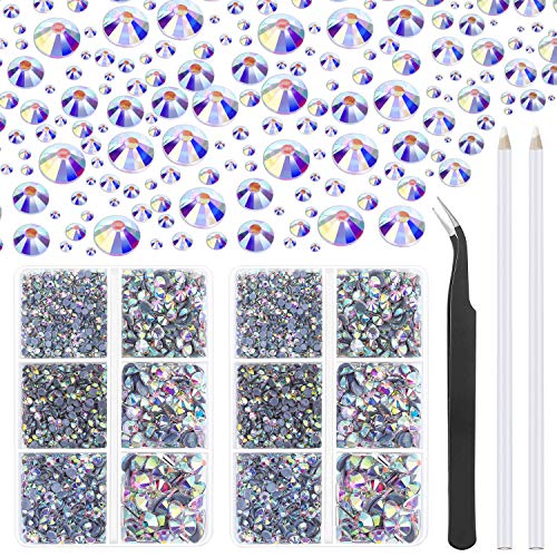 Hotfix Rhinestones, Cridoz 6040Pcs Hot Fix Rhinestones Crystal AB ...