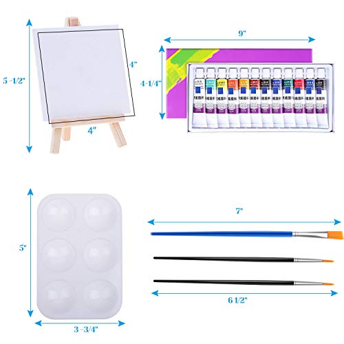 Mini Canvas and Easel, Cridoz 47 Pieces Mini Canvas Painting Set I...