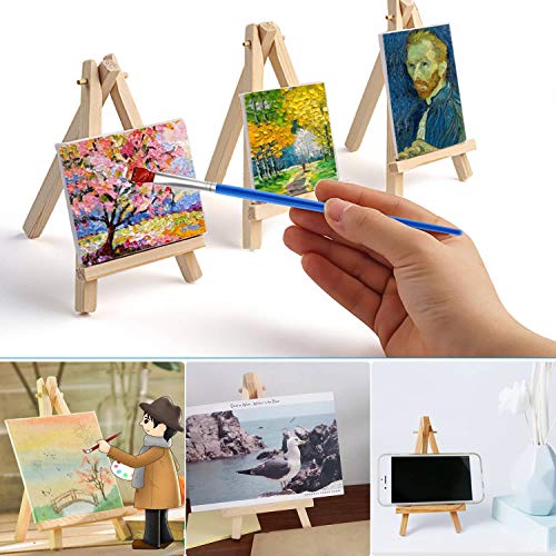 Mini Canvas and Easel, Cridoz 47 Pieces Mini Canvas Painting Set I...