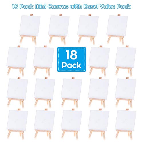 Painting Canvas for Kids, Cridoz 18 Pack Mini Painting Canvas with...