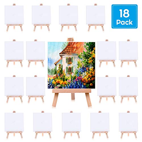 Painting Canvas for Kids, Cridoz 18 Pack Mini Painting Canvas with...