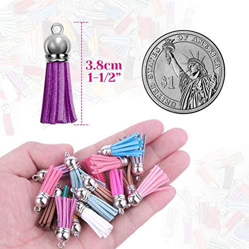 Tassels, Cridoz 200pcs Leather Keychain Tassels Bulk for Crafts, K...
