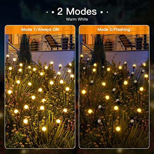 CRILEAL 8LED Solar Powered Firefly Lights,Solar Lights Outdoor Wat...