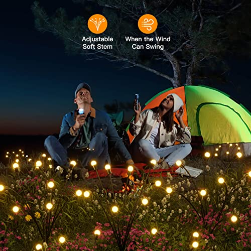 CRILEAL 8LED Solar Powered Firefly Lights,Solar Lights Outdoor Wat...
