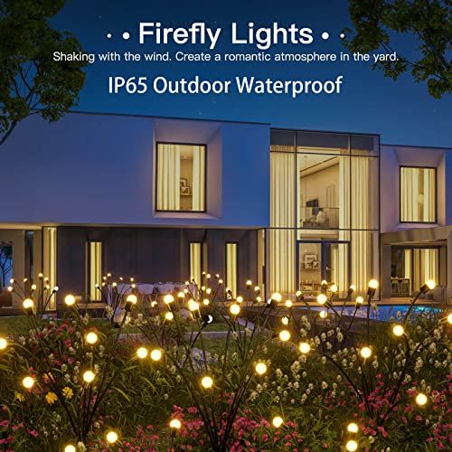 CRILEAL 8LED Solar Powered Firefly Lights,Solar Lights Outdoor Wat...