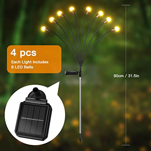 CRILEAL 8LED Solar Powered Firefly Lights,Solar Lights Outdoor Wat...