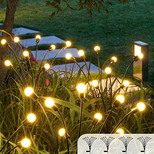 CRILEAL 8LED Solar Powered Firefly Lights,Solar Lights Outdoor Wat...