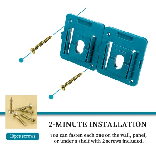 Crivnhar 5 Pack Battery Holder for Makita 18V Battery Mounts Dock ...