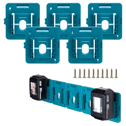 Crivnhar 5 Pack Battery Holder for Makita 18V Battery Mounts Dock ...