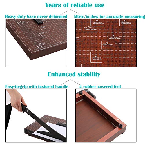 CROFULL 15 Cut Length Professional Guillotine Paper Cutter, 12 Sh...