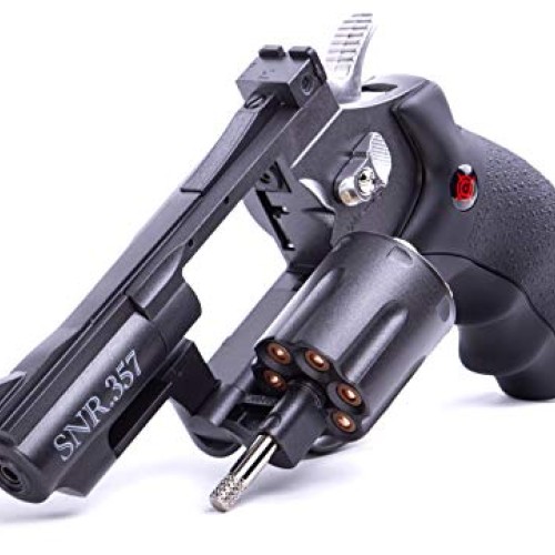 Crosman SNR357 .177 Pellet/4.5 MM BB CO2-Powered Revolver Black/Gr...
