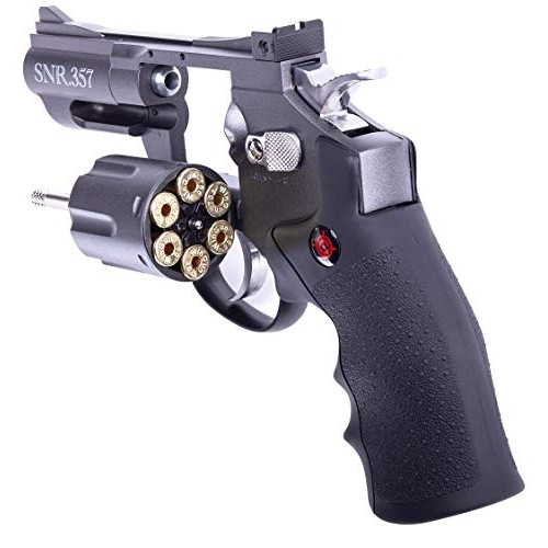 Crosman SNR357 .177 Pellet/4.5 MM BB CO2-Powered Revolver Black/Gr...