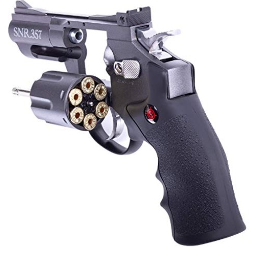 Crosman SNR357 .177 Pellet/4.5 MM BB CO2-Powered Revolver Black/Gr...