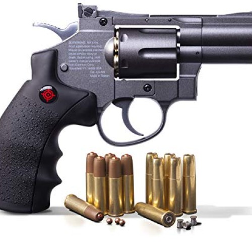 Crosman SNR357 .177 Pellet/4.5 MM BB CO2-Powered Revolver Black/Gr...