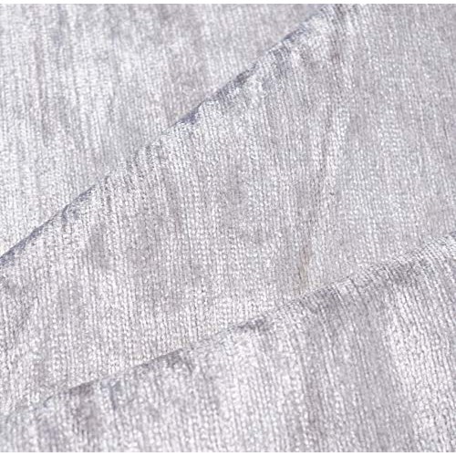 Designer Chenille Upholstery Fabric Silver Gray for Furniture, Sof...