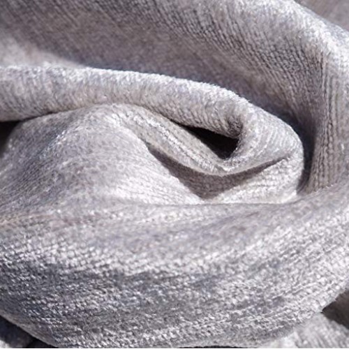 Designer Chenille Upholstery Fabric Silver Gray for Furniture, Sof...