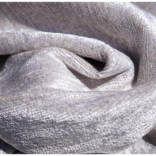 Designer Chenille Upholstery Fabric Silver Gray for Furniture, Sof...