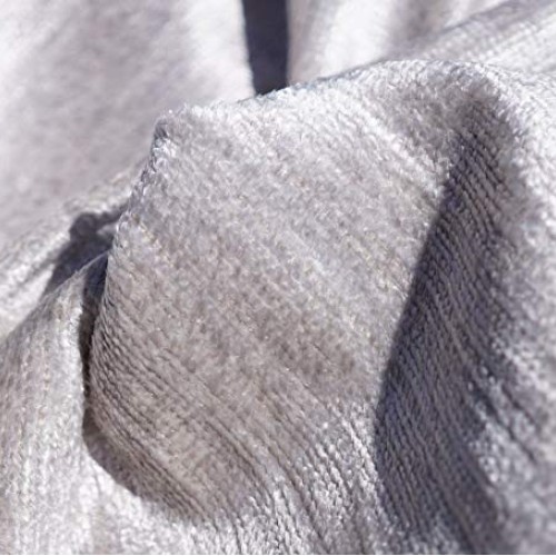 Designer Chenille Upholstery Fabric Silver Gray for Furniture, Sof...