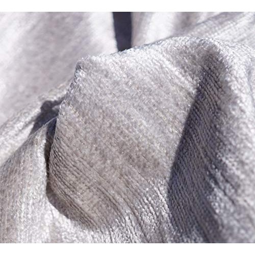 Designer Chenille Upholstery Fabric Silver Gray for Furniture, Sof...