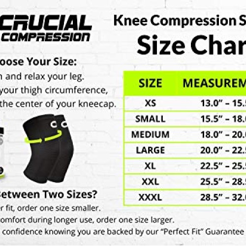 Knee Brace Compression Sleeve 1 Pair - Best Knee Support Braces ...