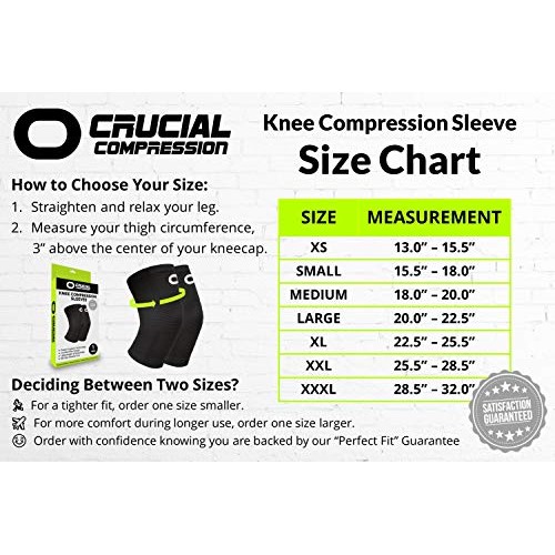 Knee Brace Compression Sleeve 1 Pair - Best Knee Support Braces ...