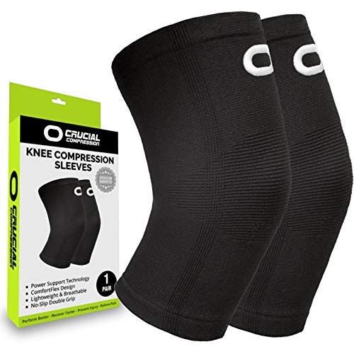 Knee Brace Compression Sleeve 1 Pair - Best Knee Support Braces ...