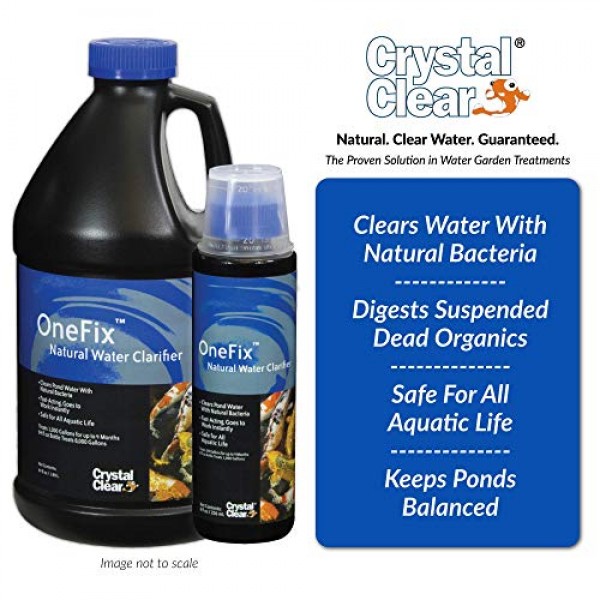 CrystalClear OneFix - Natural Water Clarifier - 64 Ounces Treats u...