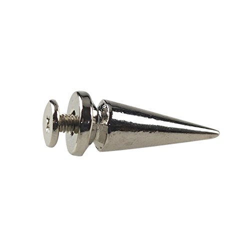 50PCS Silvery Cone Spikes Metallic Screw Back Studs DIY Craft Cool...