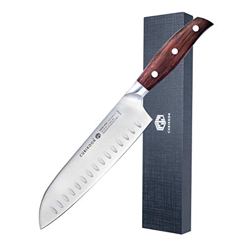 Cubikook Forged Santoku Knife 7 Inch, German High Carbon Stainless...
