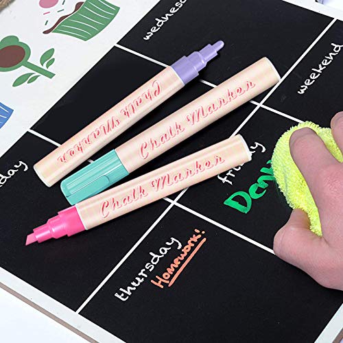 CUHIOY Liquid Chalk Markers for Blackboard Signs, Pastel Chalk Pen...