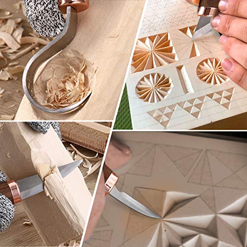 Wood Carving Tools Set of 11- Includes Black Walnut Handle Wood Ca...
