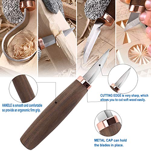 Wood Carving Tools Set of 11- Includes Black Walnut Handle Wood Ca...