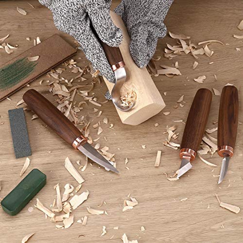 Wood Carving Tools Set of 11- Includes Black Walnut Handle Wood Ca...