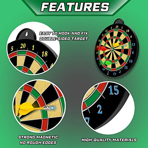 Magnetic Dart Board - 12pcs Magnetic Darts Red Green Yellow - Ex...