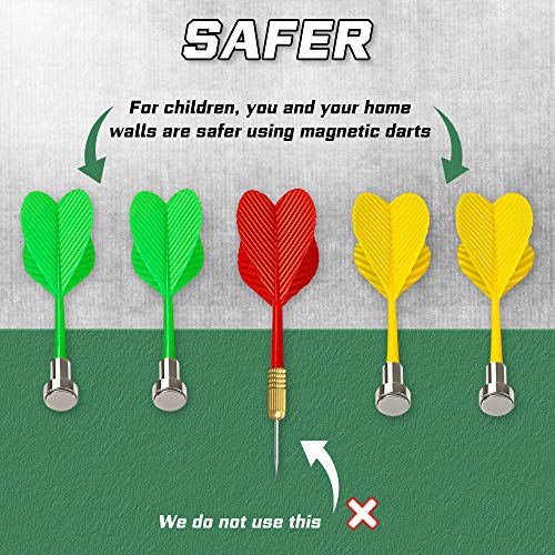 Magnetic Dart Board - 12pcs Magnetic Darts Red Green Yellow - Ex...