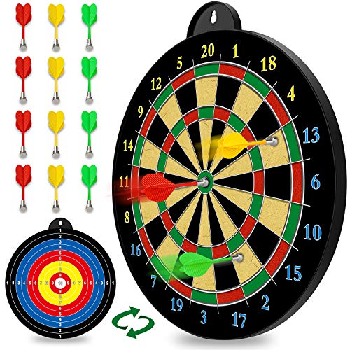Magnetic Dart Board - 12pcs Magnetic Darts Red Green Yellow - Ex...