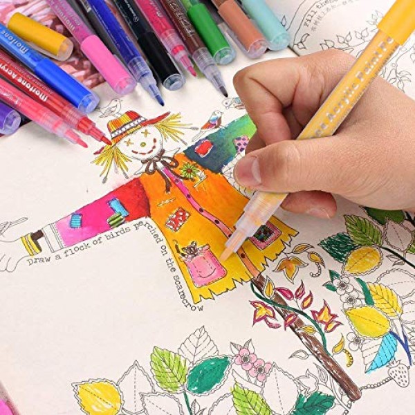 Acrylic Pens Marker Pens, 24 Colors Waterproof Suitable for Wood, ...