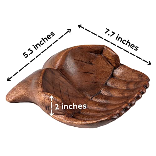 Curawood Carved Hands Offering Bowl - Showcase Your Healing Stones...