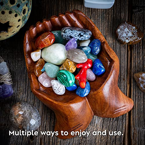 Curawood Carved Hands Offering Bowl - Showcase Your Healing Stones...