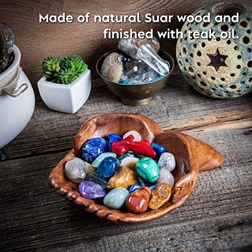 Curawood Carved Hands Offering Bowl - Showcase Your Healing Stones...