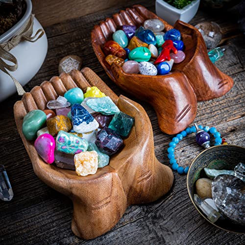 Curawood Carved Hands Offering Bowl - Showcase Your Healing Stones...