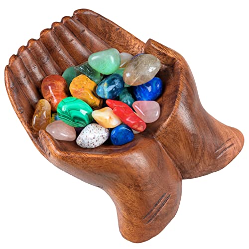 Curawood Carved Hands Offering Bowl - Showcase Your Healing Stones...