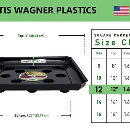 Curtis Wagner Plastics Carpet Saver Plant Saucer 5-Pack - Black,...