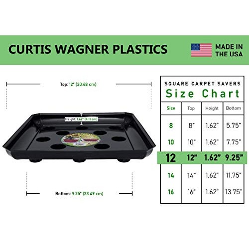 Curtis Wagner Plastics Carpet Saver Plant Saucer 5-Pack - Black,...