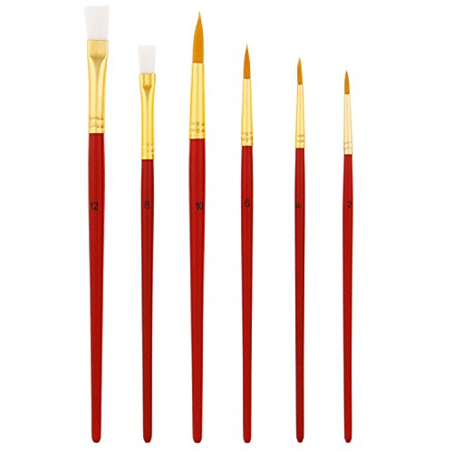 Custom Body Art 6 Piece Nylon Hair Face Painting Brush Set - 4 Rou...