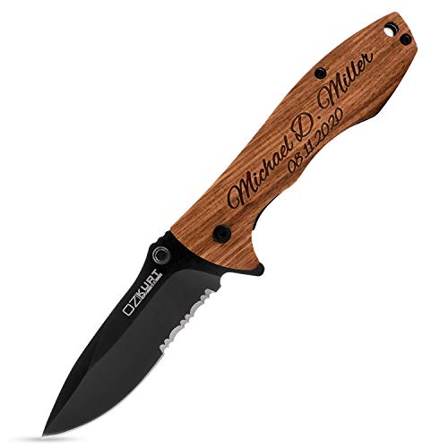 Engraved Pocket Knives for Men | Choose Between 20 Font | Personal...