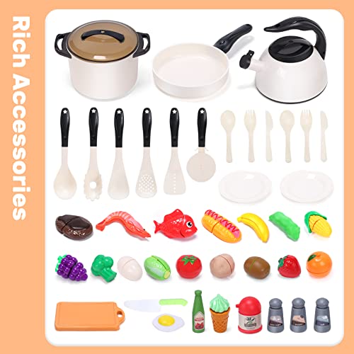CUTE STONE Play Kitchen Accessories Toy, Play Food Sets for Kids K...