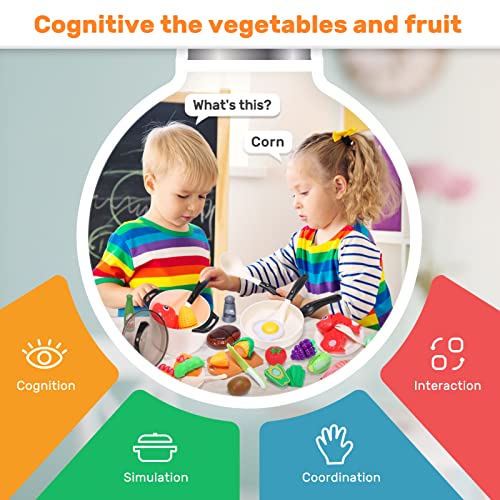 CUTE STONE Play Kitchen Accessories Toy, Play Food Sets for Kids K...