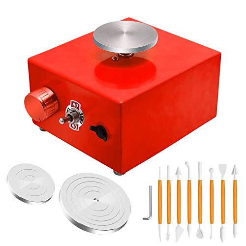 Cutfouwe Electric Pottery Wheel Machine Blue Turntable Swivel Cera...
