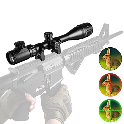 CVLIFE 4-16x44 Tactical Rifle Scope Red and Green Illuminated Buil...